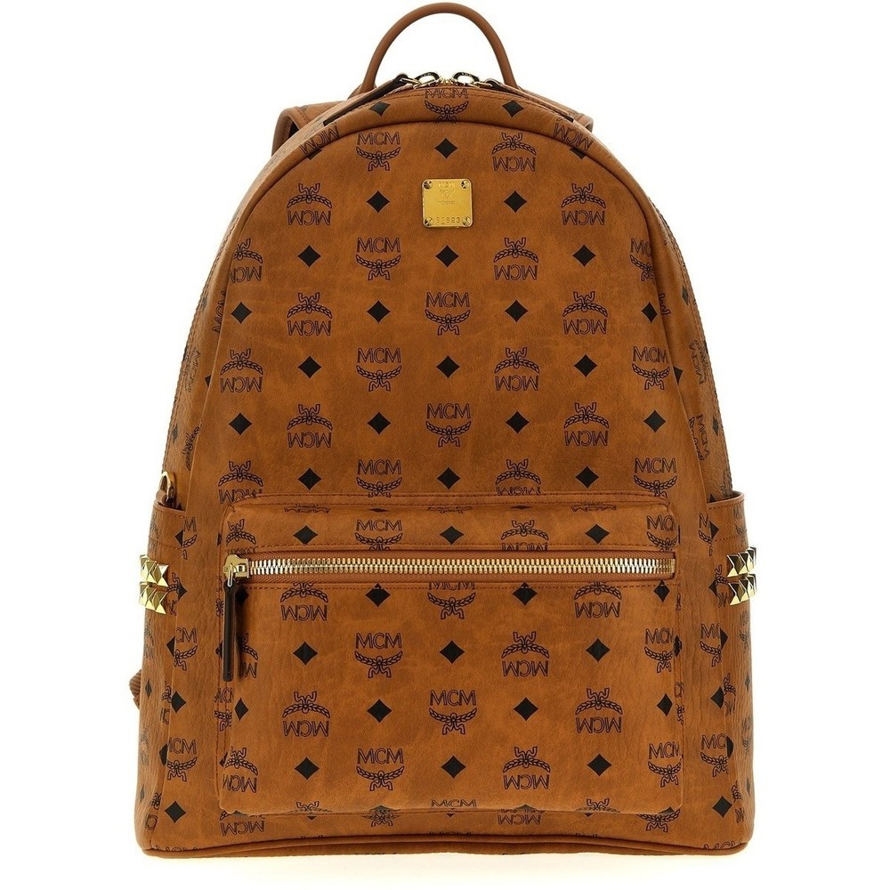 MCM Brown Stark Backpack Gold Hardware